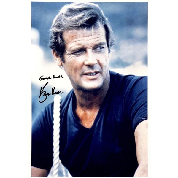 James Bond Roger Moore facsimile signed movie photo