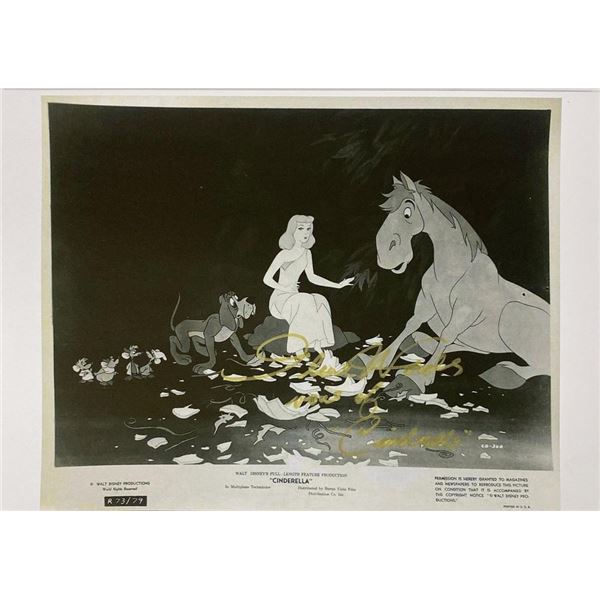 Cinderella 1950 Ilene Woods facsimile signed movie photo