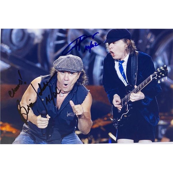 AC/DC Brian Johnson and Angus Young facsimile signed  photo