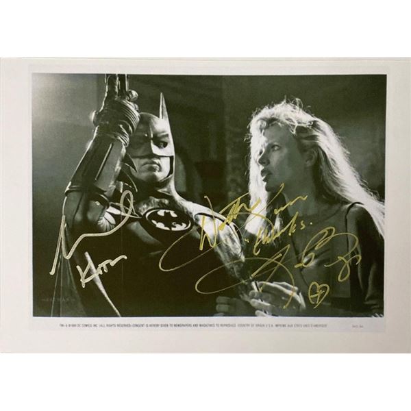 Batman Michael Keaton and Kim Basinger facsimile signed movie photo