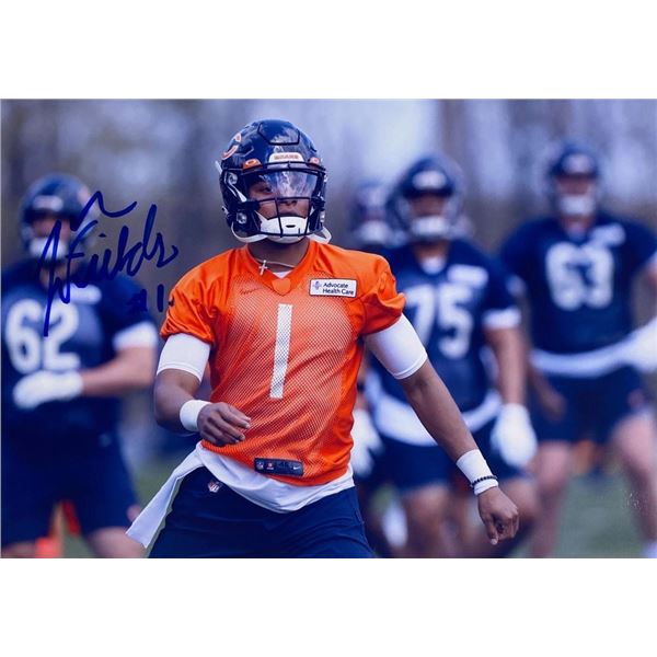Chicago Bears Justin Fields facsimile signed photo