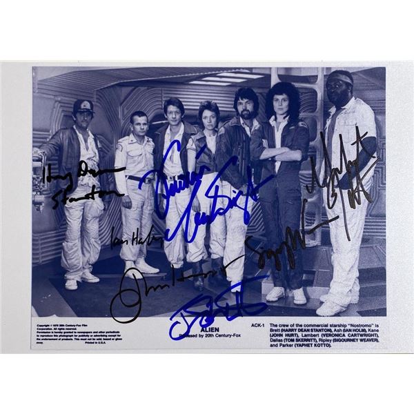 Alien cast facsimile signed  movie photo