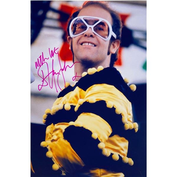 Elton John facsimile signed photo