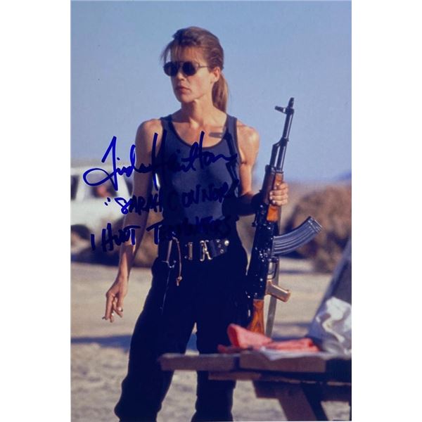 Terminator 2: Judgment Day Linda Hamilton facsimile signed movie photo