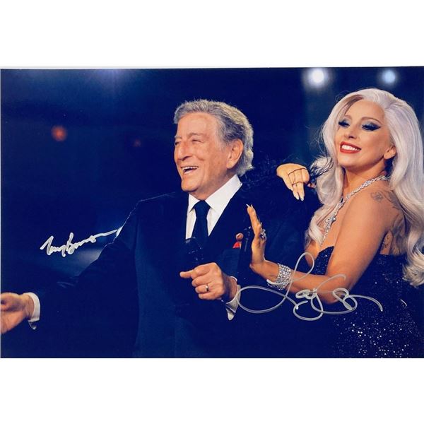 Tony Bennett and Lady Gaga facsimile signed  photo