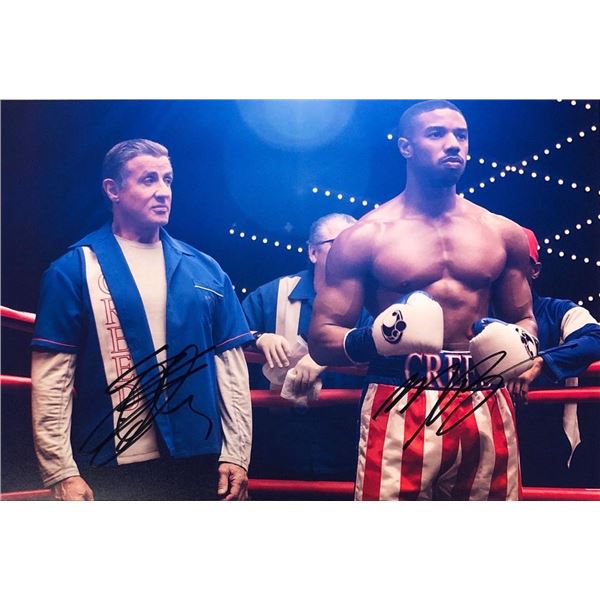 Creed II Sylvester Stallone and Michael B. Jordan facsimile signed movie photo