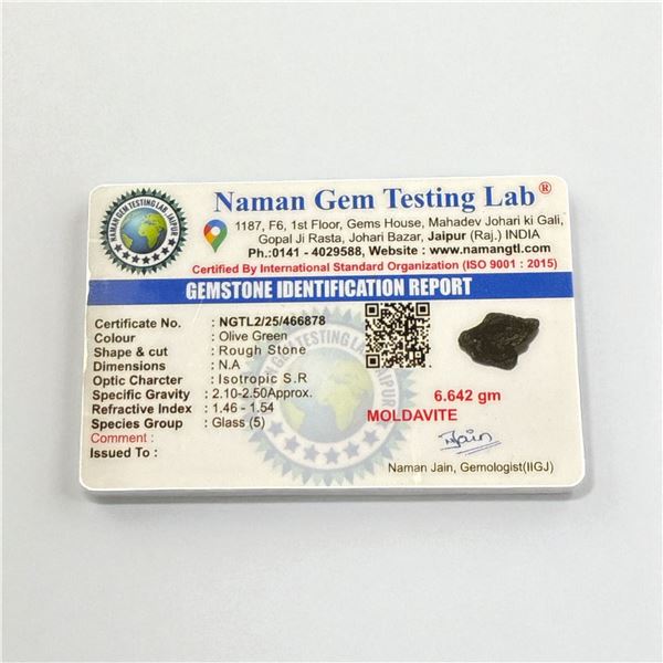 1.2 inch Moldavite 6.642 gms