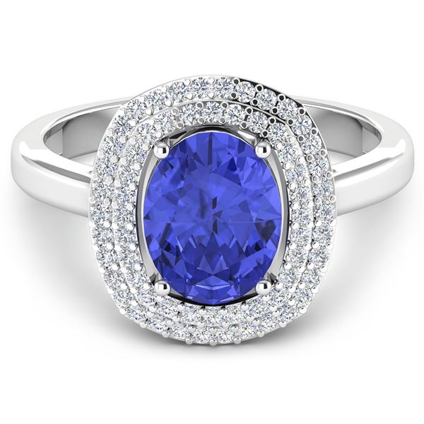 14KT White Gold 1.41ct Tanzanite and Diamond Ring