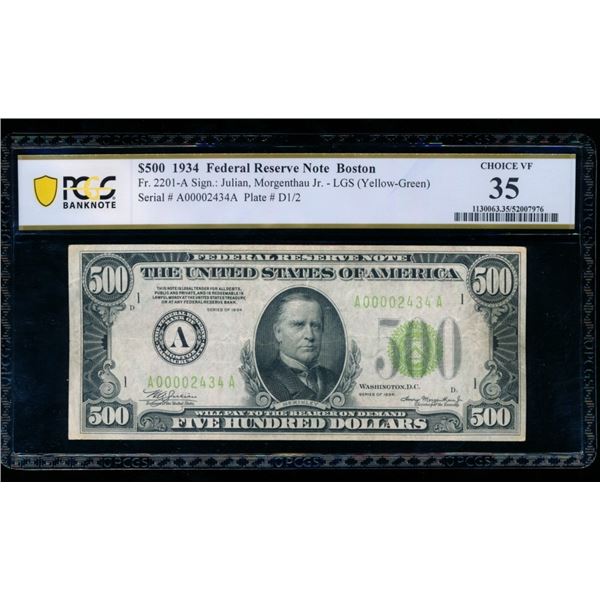 1934 $500 Boston FRN PCGS 35