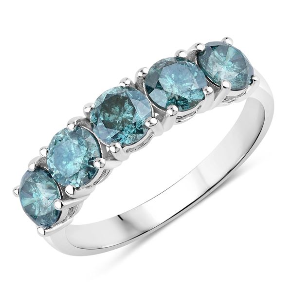 14KT White Gold 1.83ctw Blue Diamond  Ring