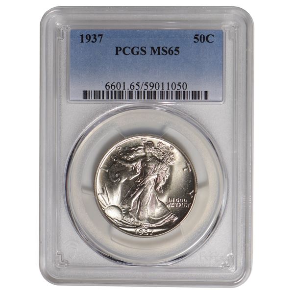 1937 Walking Liberty Half Dollar PCGS MS65