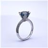 Image 3 : Plated 14KT Gold 3 Ct VVS1 Deep Cobalt Blue Fire Moissanite Ring