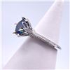 Image 4 : Plated 14KT Gold 3 Ct VVS1 Deep Cobalt Blue Fire Moissanite Ring