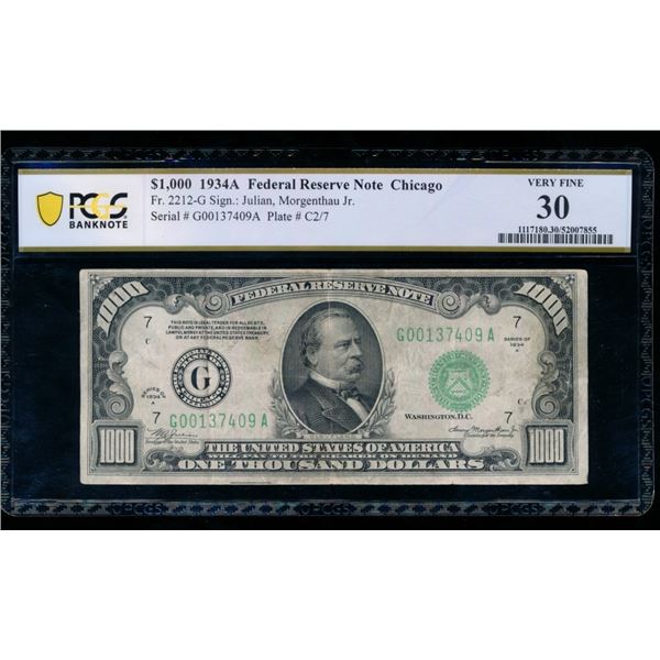 1934A $1000 Chicago FRN PCGS 30