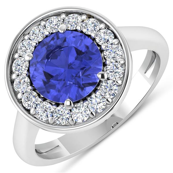 14KT White Gold 2.02ct Tanzanite and Diamond Ring