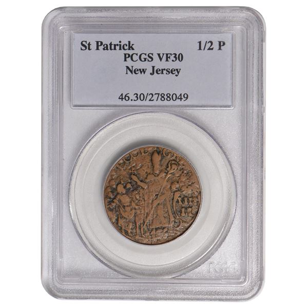 St Patrick Half Penny PCGS VF30