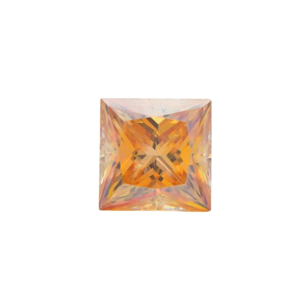Gorgeous 5 Ct VVs1 Princess Cut Gold Amber Fire Moissanite Solitaire