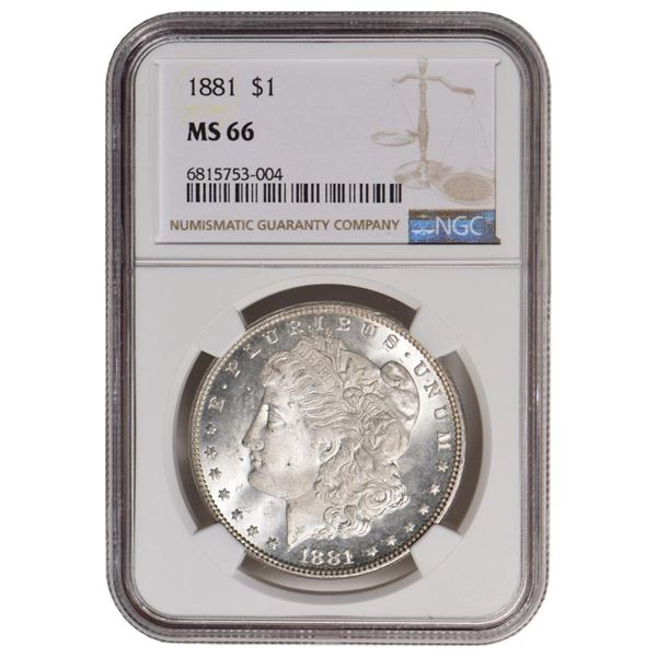 1881 $1 Morgan Silver Dollar NGC MS66