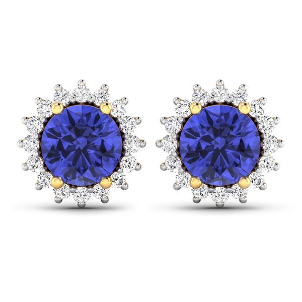 14KT Yellow Gold 1.44ctw Tanzanite and Diamond Earrings