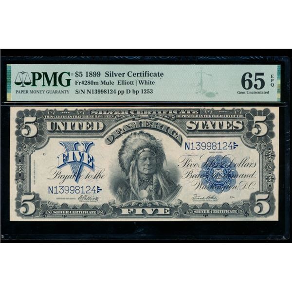 1899 $5 Chief Silver Certificate PMG 65EPQ