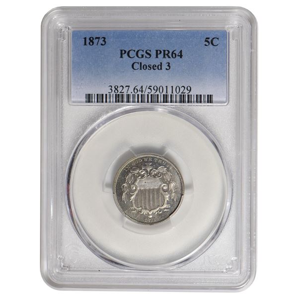 1873 Shield Nickel Closed 3 PCGS PR64