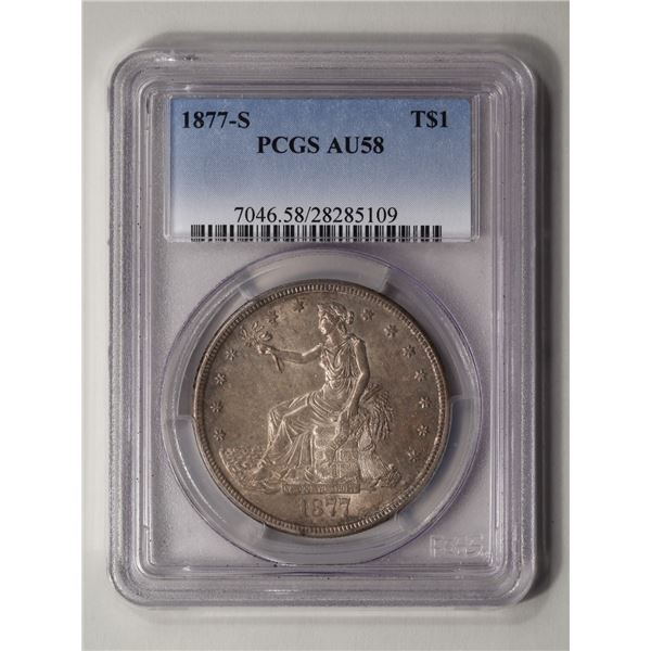1877-S $1 Trade Dollar PCGS AU58