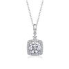 Image 1 : Sterling Silver 2ct Moissanite Pendant with Chain