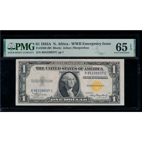 1935A $1 N Africa Silver Certificate PMG 65EPQ