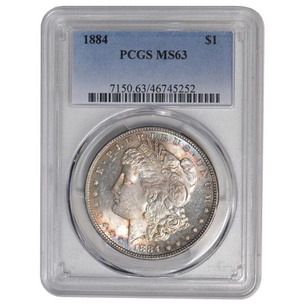 1884 $1 Morgan Silver Dollar PCGS MS63