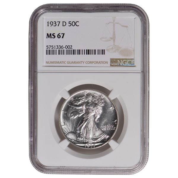 1937-D Walking Liberty Half Dollar NGC MS67