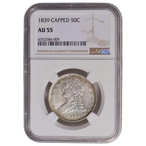1839 Capped Bust Half Dollar NGC AU55