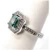 Image 4 : 14KT White Gold Plated 2.35 Ct Lab Simulated Paraiba Tourmaline Ring