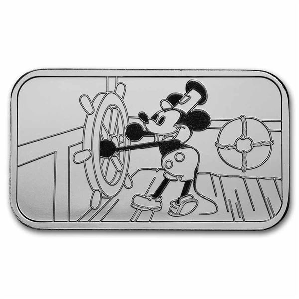Steamboat Willie 1 oz BU Silver Bar