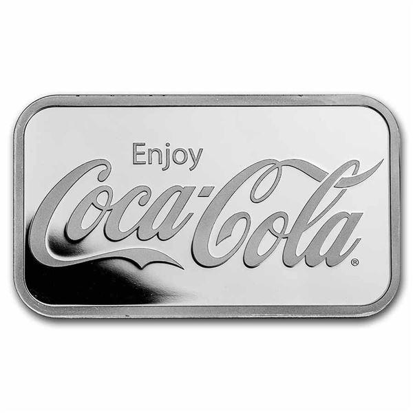 Coca Cola 1oz Silver Struck Bar