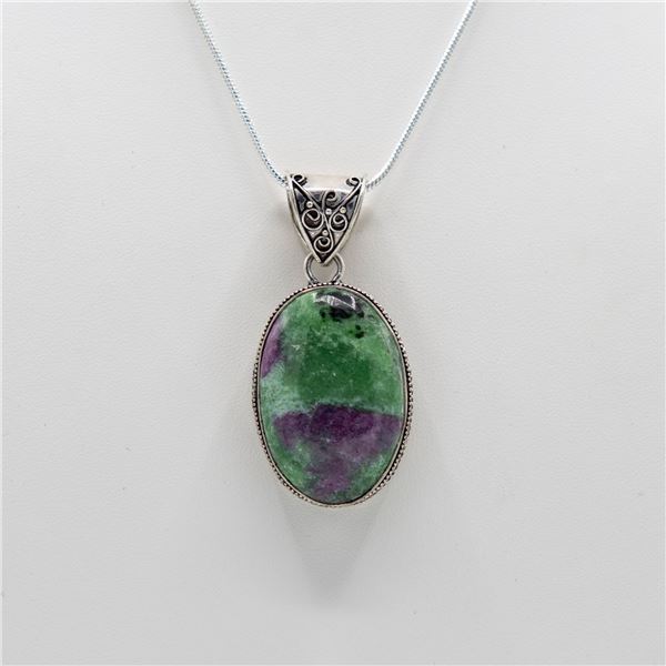 Ladies Natural 39.5 Ct Ruby Zoisite Pendant