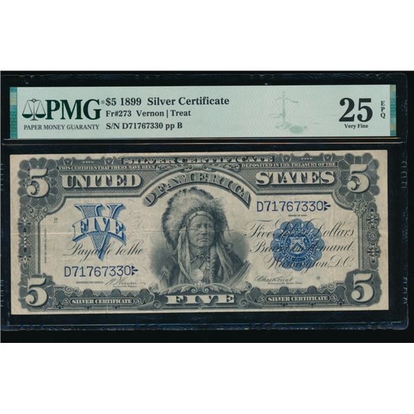1899 $5 Chief Silver Certificate PMG 25EPQ