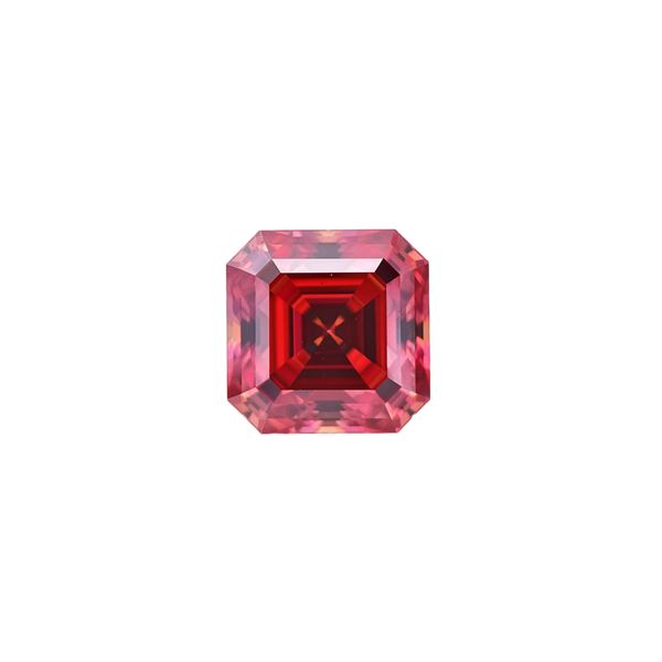 Huge Rare 5 Ct Hot Cherry Red Asscher Cut Fire Moissanite
