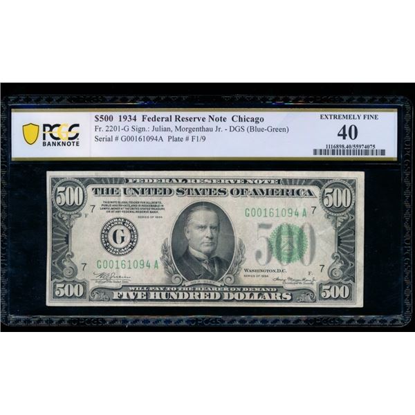 1934 $500 Chicago FRN PCGS 40