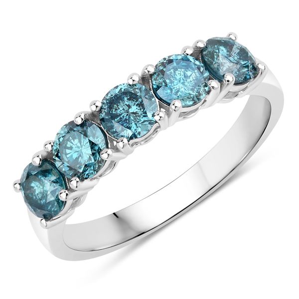 14KT White Gold 1.22ctw Blue Diamond  Ring