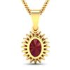 Image 3 : 14KT Yellow Gold 1.5ctw Ruby and Diamond Pendant