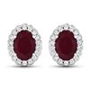 Image 1 : 14KT White Gold 1.7ctw Ruby and Diamond Earrings