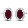 Image 2 : 14KT White Gold 1.7ctw Ruby and Diamond Earrings