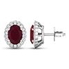 Image 4 : 14KT White Gold 1.7ctw Ruby and Diamond Earrings