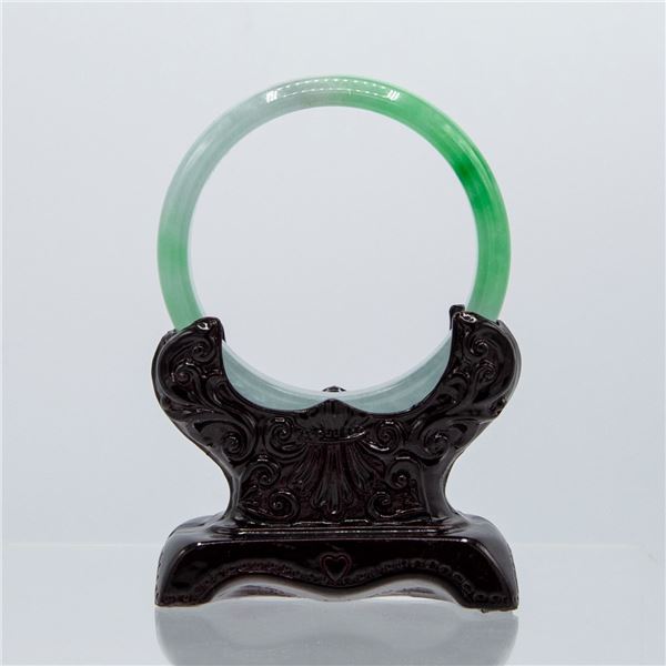 Chinese Fine Natural Mixed Green Jadeite Bangle
