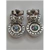 Image 5 : Sparkling 5.75 Ctw White Ice Blue Lab Simulated Diamond Earrings