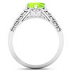 Image 4 : 14KT White Gold 2.3ctw Peridot and Diamond Ring