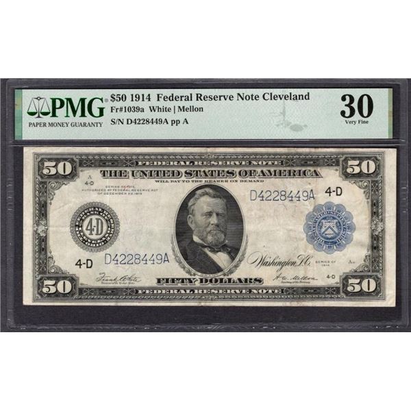 1914 $50 Cleveland FRN PMG 30