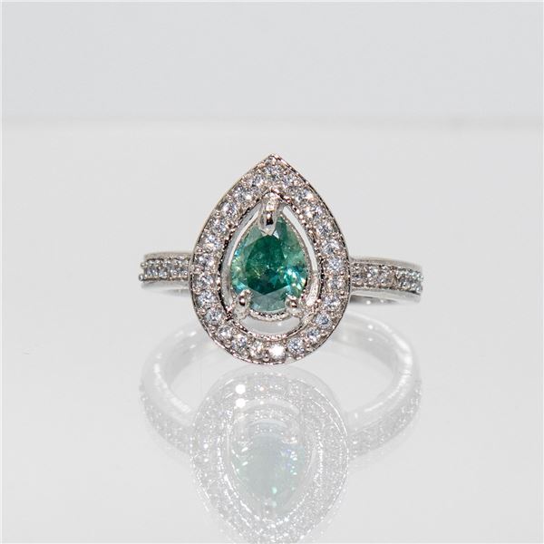 Lab Created 2ct Emerald Green Lab Moissanite Ring