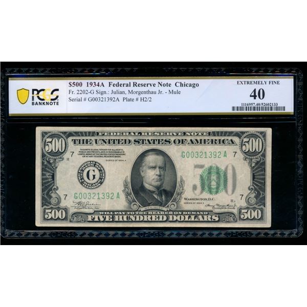 1934A $500 Chicago FRN PCGS 40