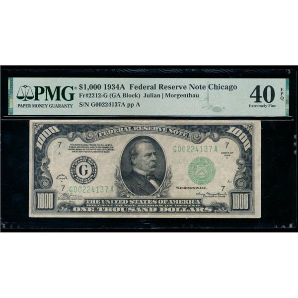 1934A $1000 Chicago FRN PMG 40EPQ